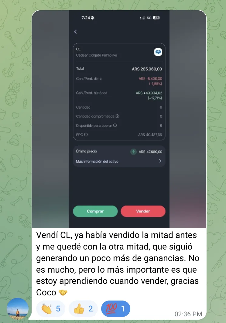 Victoria: CL (Colgate) +17,71% aprendiendo cuándo vender