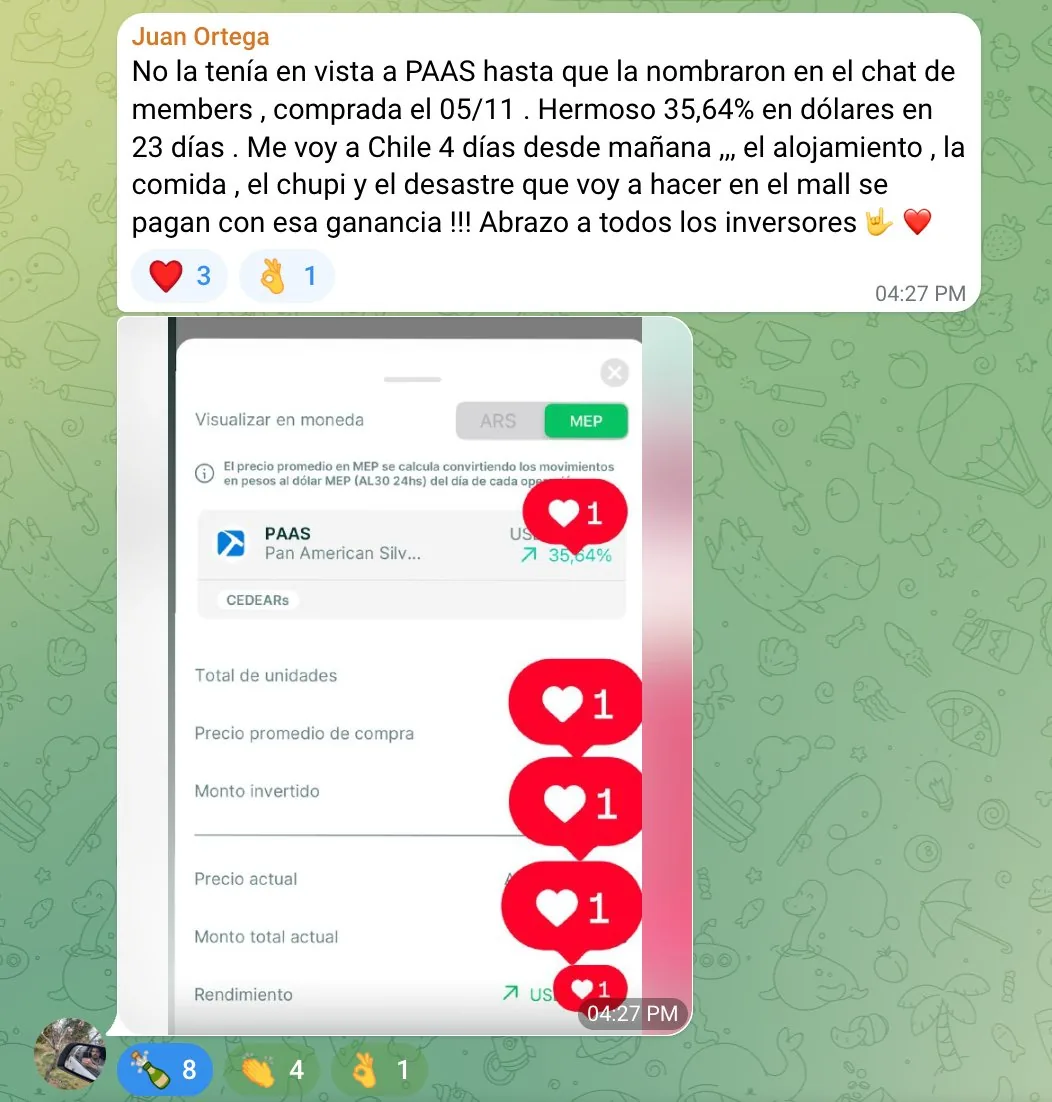 Victoria: PAAS +35,64% USD en 23 días